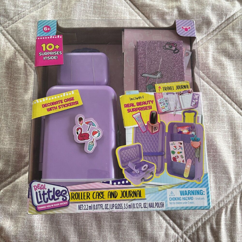 Real Littles Roller Case and Journal Purple Suitcase 10+ Surprises Moose Toys